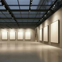 moderno arte galeria interior com em branco poster em muro. foto