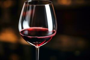 fechar-se do uma vidro do vermelho vinho - elegante e indulgente foto