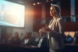 empresária corporativo apresentação. gerar ai foto