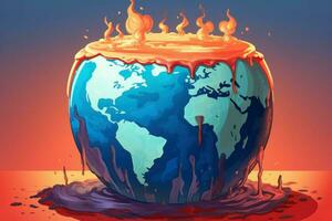 escalando terra global aquecimento clima. gerar ai foto