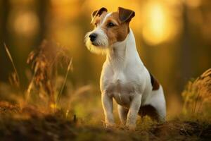 ágil. cachorro Russel terrier. gerar ai foto