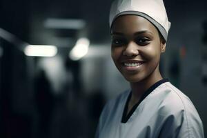sorridente enfermeira. gerar ai foto