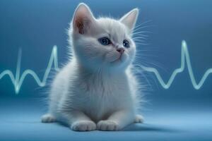 veterinário conceito ,pulso, gatos batimento cardiaco. generativo ai. foto