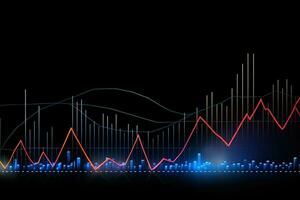 ilustração do uma gráfico gráfico com linha. generativo ai foto