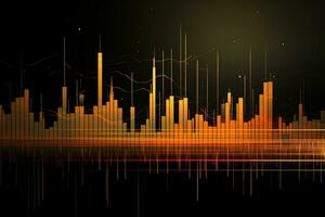 estoque mercado conectados o negócio conceito. o negócio gráfico. financeiro crescimento. generativo ai foto