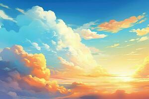 colorida lindo nuvens dentro a céu às pôr do sol. generativo ai foto