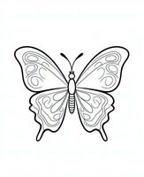 borboleta coloração Páginas para crianças. generativo ai foto
