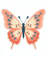 uma borboleta com azul e Rosa pontos em Está asas. generativo ai foto
