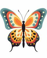 lindo borboleta isolado em branco fundo. vetor ilustração. generativo ai foto