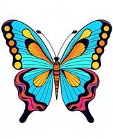 colorida borboleta em branco fundo. generativo ai foto