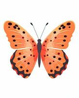 a laranja borboleta com Preto pontos em Está asas. generativo ai foto