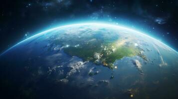 ai generativo lindo Visão do planeta terra a partir de espaço foto