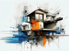 tinta pintura colorida casa construção abstrato generativo ai foto