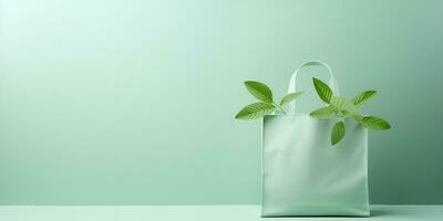 pastel verde compras saco natureza verde folha ai generativo foto