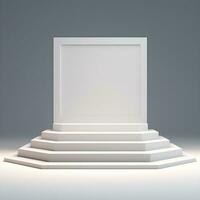 branco minimalista elegante pódio com passos ai generativo foto