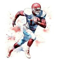 americano futebol jogador com tinta pintura arte, generativo ai foto