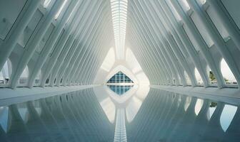 abstrato futurista moderno arquitetônico prédio, ai generativo foto