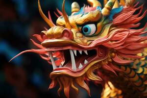 chinês Dragão às a chinês Novo ano festival , generativo ai foto