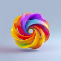 abstrato arco Iris espiral. suave e arredondado formulários rendido dentro emaranhado perfeição. ai generativo foto