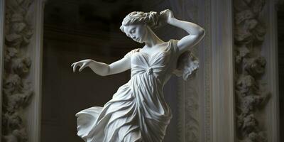 mármore estátua do uma bailarina. generativo ai foto