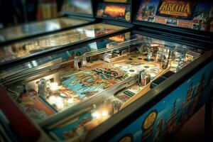 uma retro pinball máquina foto