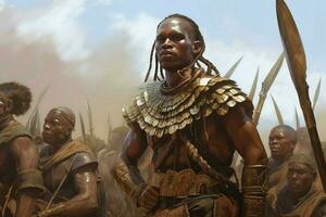 a bravura e coragem do africano guerreiros foto