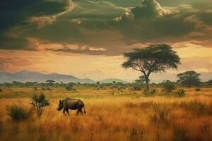 a savana pastagens alongamento para milhas foto