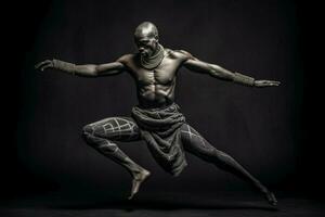 a força e graça do africano dançarinos foto