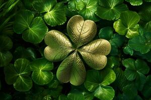 uma verde trevo traz sorte em st patricks dia foto