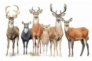 uma grupo do veado de animais ilustração foto