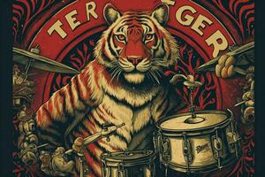 uma poster para uma viver banda chamado a tigre foto