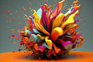 abstrato arte com colorida respingo 3d foto