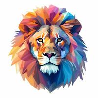 ilustração do uma leão, pastel tetrádico cores, fofa e peculiar, fantasia arte, aguarela efeito, branco fundo. ai gerado foto