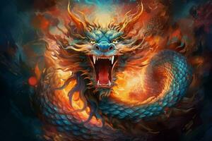 chinês Dragão radiante foto