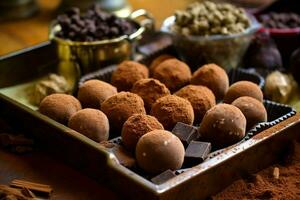 chocolate trufas imagem hd foto