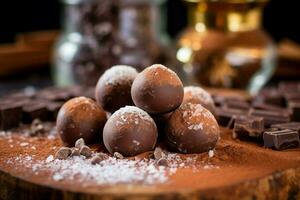 chocolate trufas açúcar foto