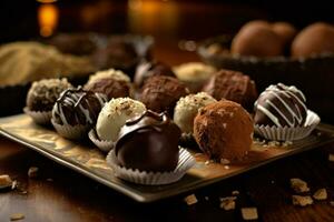 chocolate trufas Comida foto