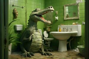crocodilo banheiro imagem hd foto