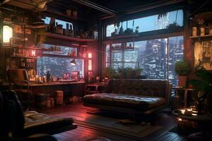 cyberpunk apartamento imagem hd foto