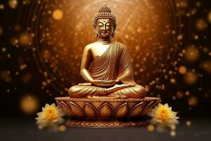 Gautum Buda vesak purnima estátua símbolo do paz foto