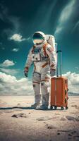 astronautas viagem com bagagem. generativo ai foto