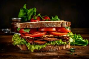 natural vegano sanduíche preparado com orgânico e foto