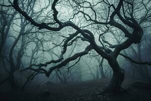 assustador floresta mistério Sombrio árvore ramo fantasia foto