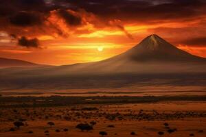 pôr do sol Quênia panorama montanha foto