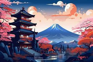 a jogos arte fundo do Japão ilustração foto
