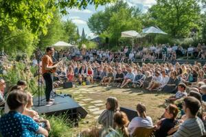 a verão música festival produzido uma animado aberto foto