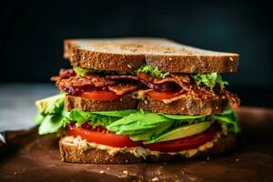 vegano sanduíche luz e saudável opção para uma qui foto