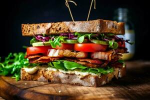 vegano sanduíche luz e saudável opção para uma qui foto