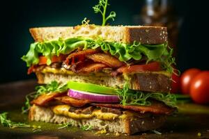 vegano sanduíche com especial molho a explosão do foto