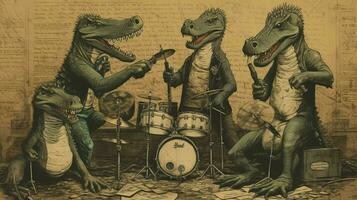 uma poster para uma punk banda chamado a crocodilo foto